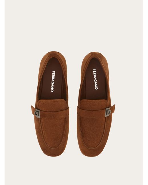 Ferragamo Brown Hug Buckle Loafer .5 for men