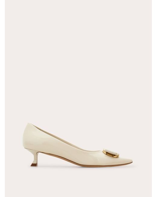 Ferragamo Natural New Vara Plate Low Heel Pump .5