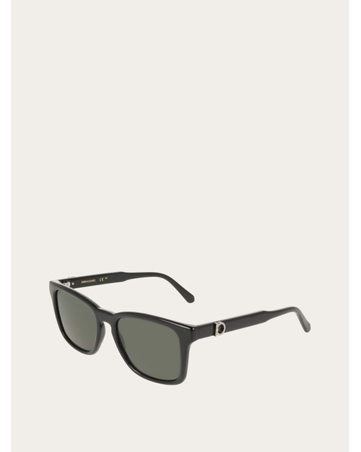 Ferragamo Gray Rectangular Frame Sunglasses for men