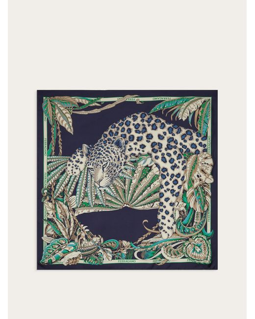Ferragamo Multicolor Animalier Print Silk Foulard