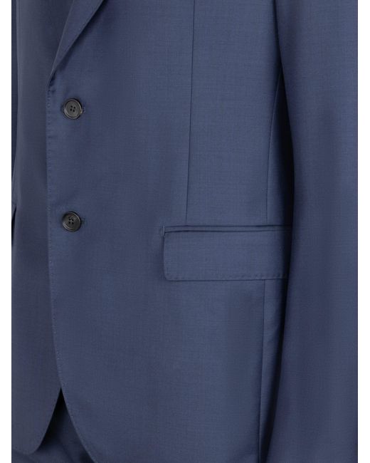 Ferragamo Blue Plain Suit for men