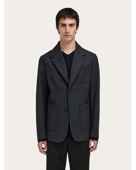 Ferragamo Blue Single Breasted Blazer for men