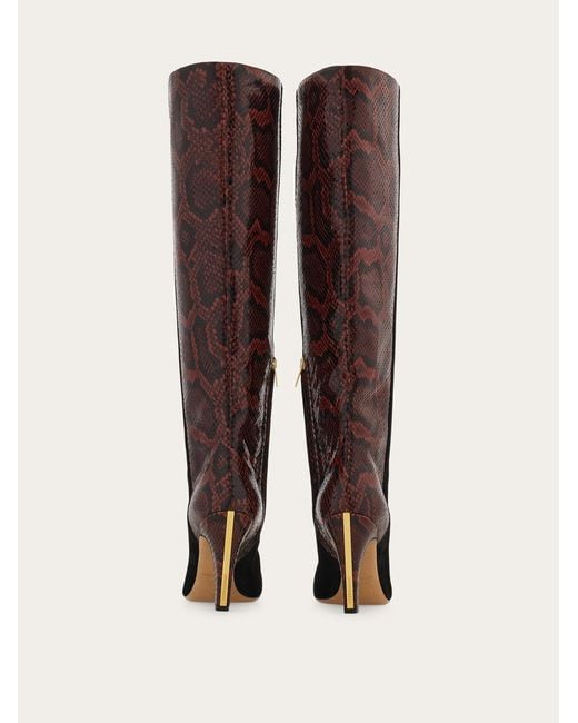 Ferragamo Black Knee High Boot