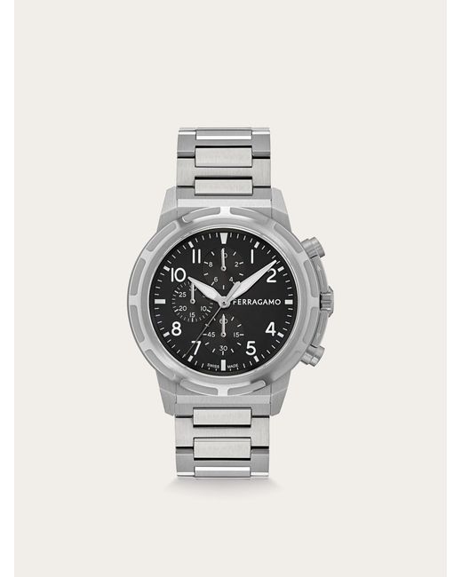 Ferragamo White Sport Chrono Watch for men