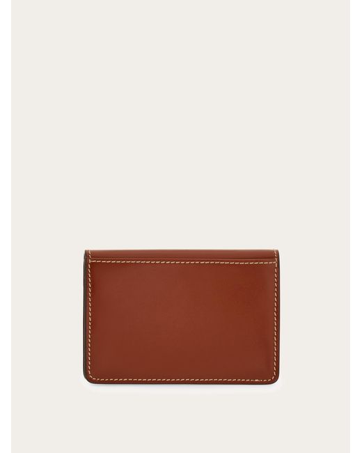 Ferragamo Brown Gancini Card Holder