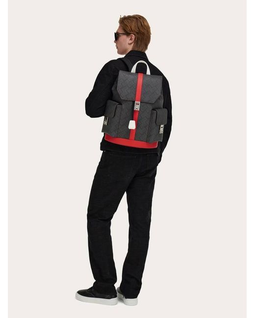 Ferragamo Black Dual-Pocket Backpack for men