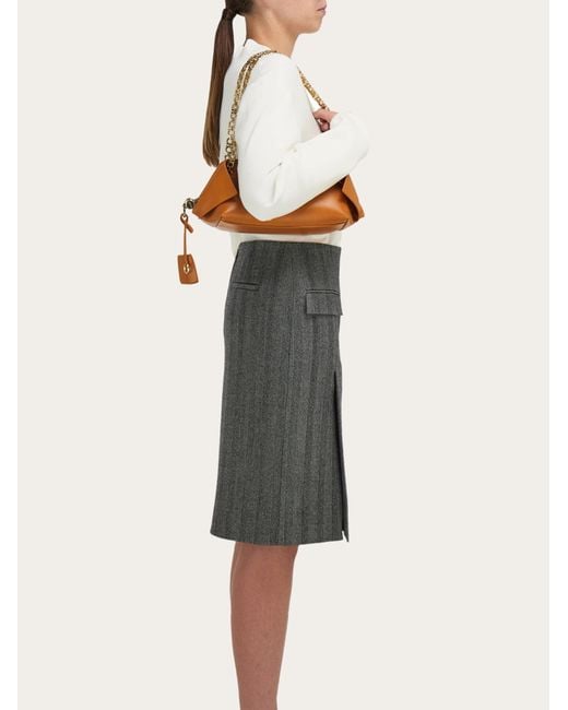 Donna Borsa A Spalla (S) di Ferragamo in Natural