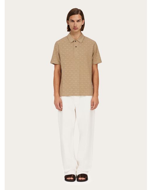 Ferragamo Natural Monogram Polo Shirt for men