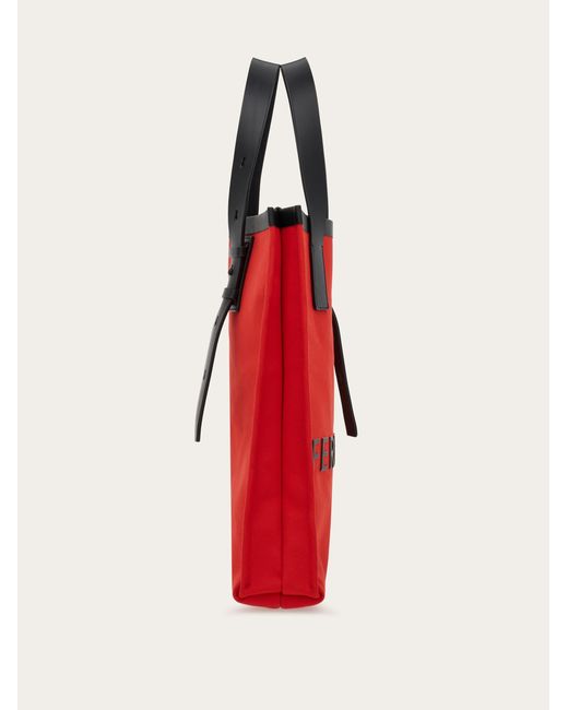 Tote bag with signature Ferragamo pour homme en coloris Red