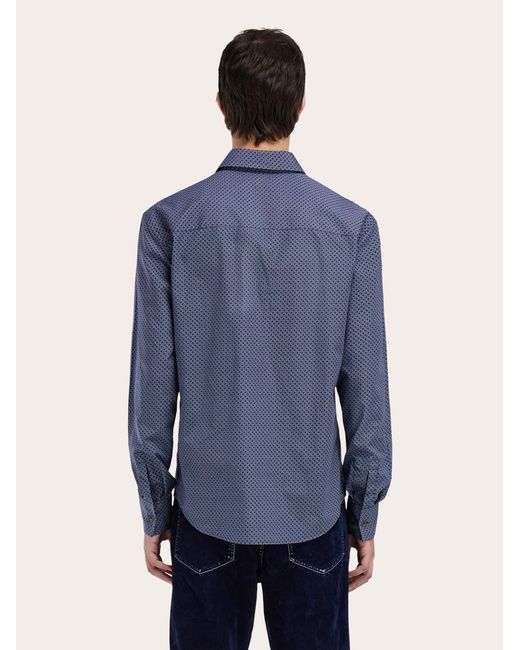 Ferragamo Blue Monogram Shirt for men