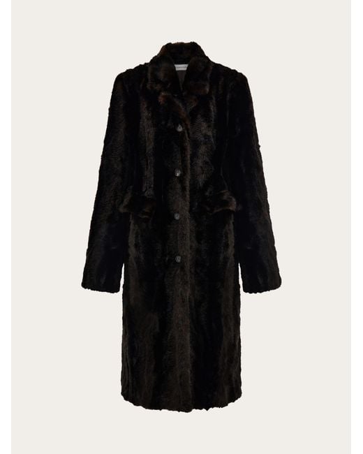 Ferragamo Black Single-Breasted Coat