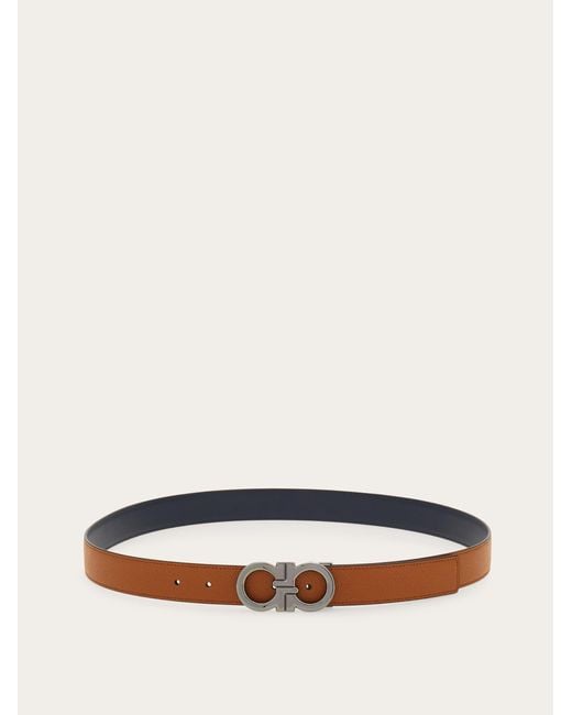 Ferragamo White Reversible And Adjustable Gancini Belt for men