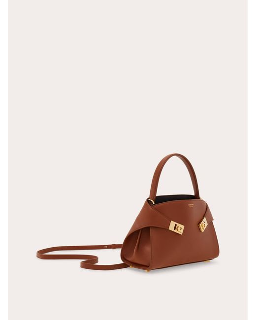 Ferragamo Brown Hug Soft Bicolor Handbag (Xs)