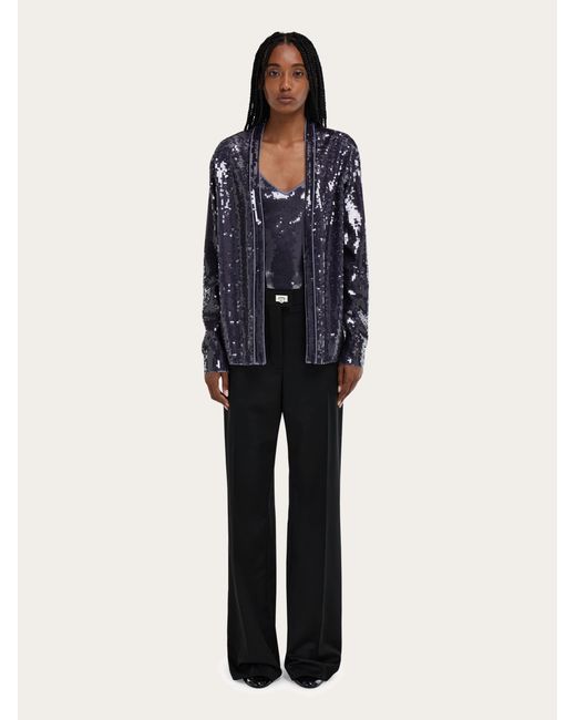 Ferragamo Black Cashmere Blend Tailored Trouser