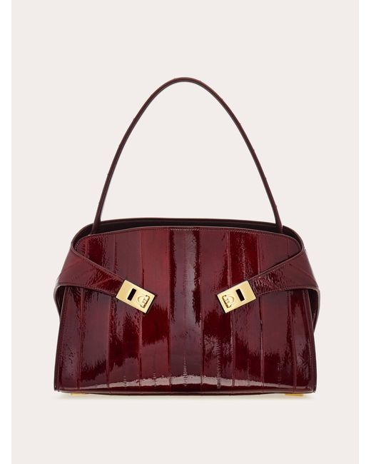 Donna Borsa A Spalla Hug Soft (M) di Ferragamo in Purple