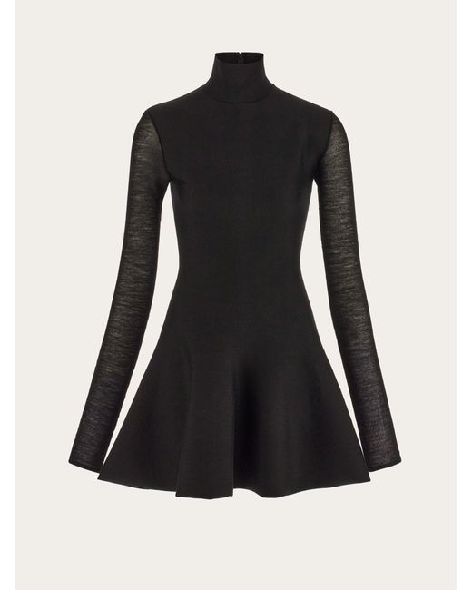 Ferragamo Black Short Knitted Dress