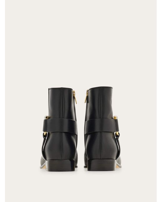 Mujer Botines Adorno Gancini Negro Talla .5 Ferragamo de color Black