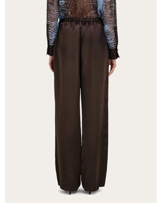 Ferragamo Brown Satin Trouser