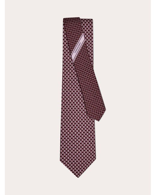 Ferragamo Pink Pegasus Print Silk Tie for men