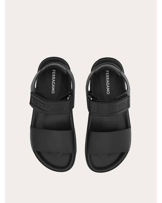 Ferragamo Black Double Strap Sandal for men