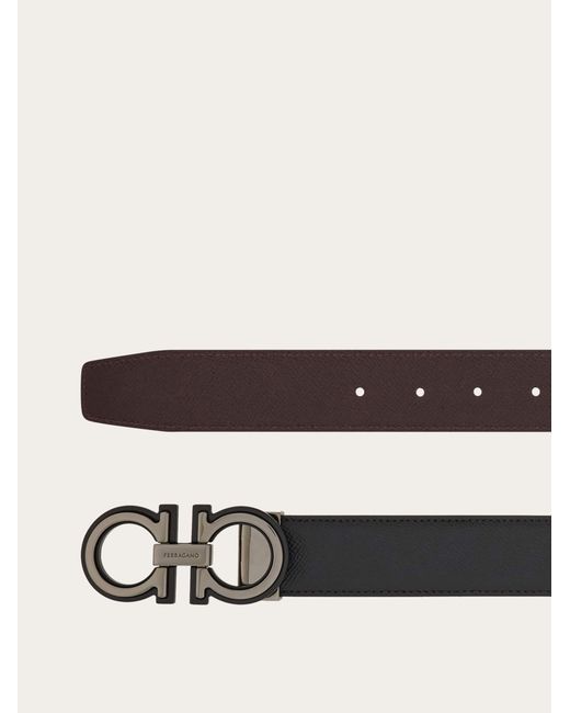 Ferragamo White Reversible And Adjustable Gancini Belt for men