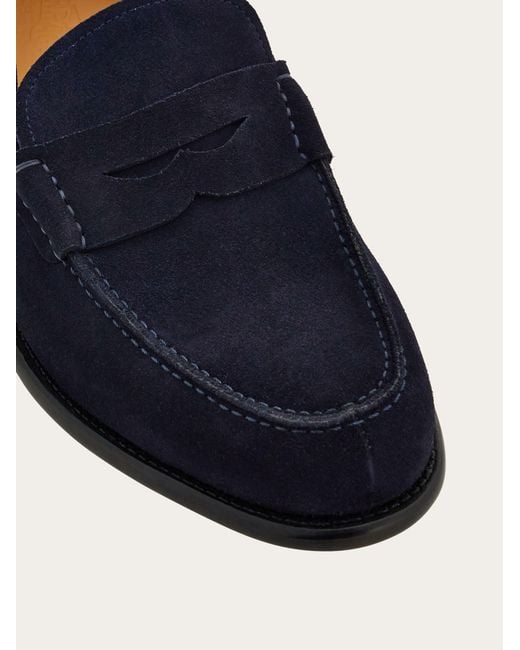 Ferragamo Blue Tramezza Penny Loafer for men