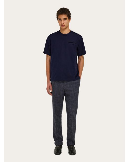 Ferragamo Blue Logo T-Shirt for men