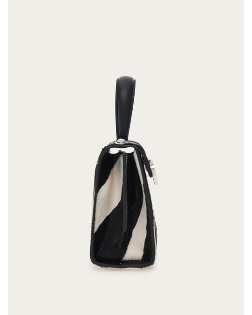 Ferragamo Black Iconic Top Handle (S)