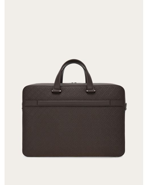 Ferragamo Black Monogram Briefcase for men