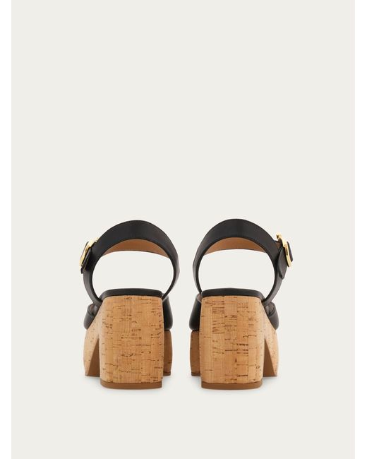Ferragamo Black Platform Sandal