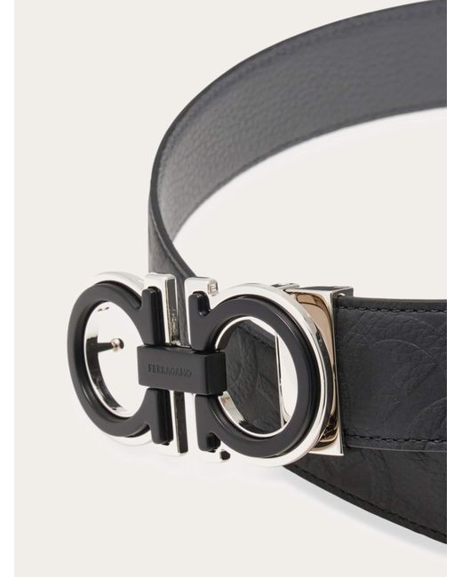 Ferragamo White Reversible And Adjustable Gancini Belt for men