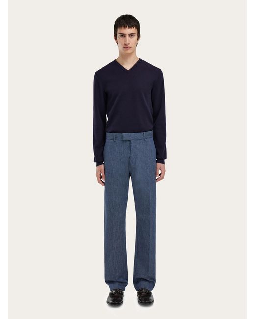 Ferragamo Blue Tailored Trouser for men