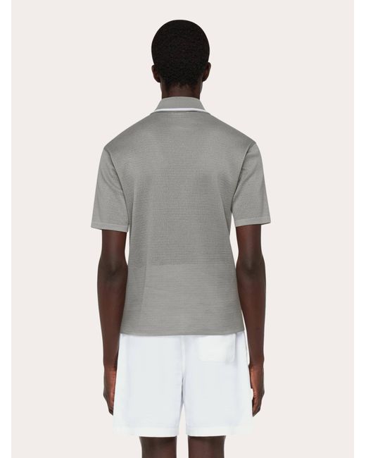 Ferragamo Gray Short Sleeved Polo Shirt for men