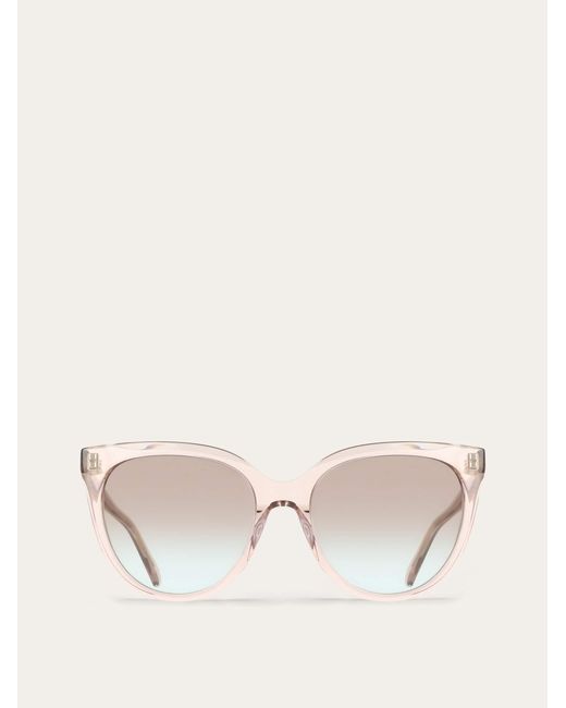 Ferragamo Natural Rectangular Frame Sunglasses