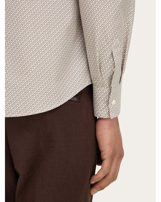 Ferragamo White Micro-Patterned Shirt for men
