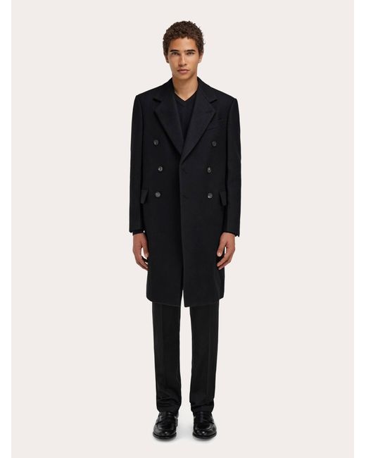 Ferragamo Black Double Breasted Coat for men