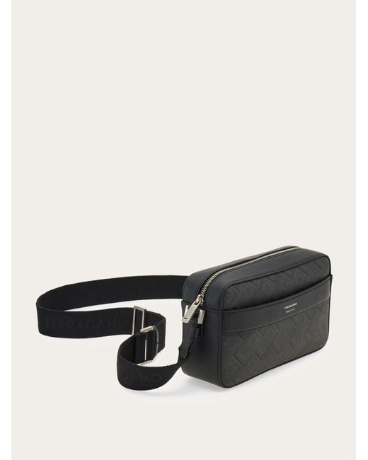 Ferragamo Black Monogram Crossbody Bag for men