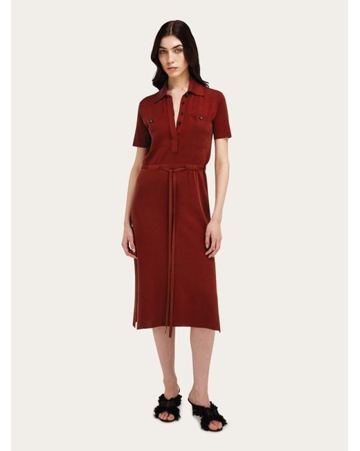 Ferragamo Red Polo Dress