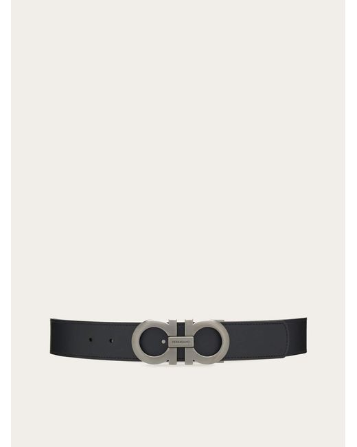 Ferragamo White Reversible And Adjustable Gancini Belt for men