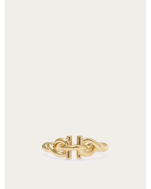 Ferragamo Natural Gancini Twisted Ring (50Mm)
