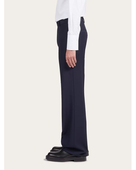Ferragamo Blue Flat Front Tailored Trouser for men