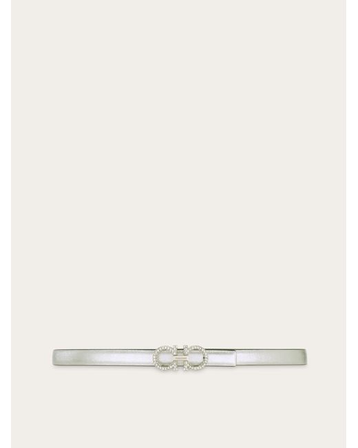 Ferragamo Natural Reversible And Adjustable Gancini Belt