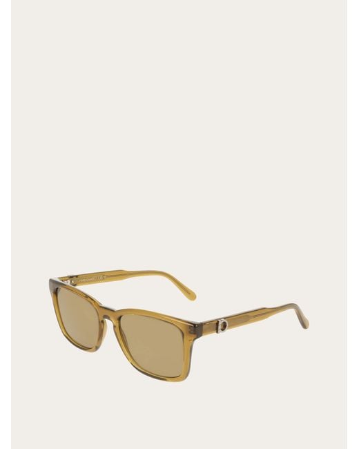Ferragamo Natural Rectangular Frame Sunglasses for men