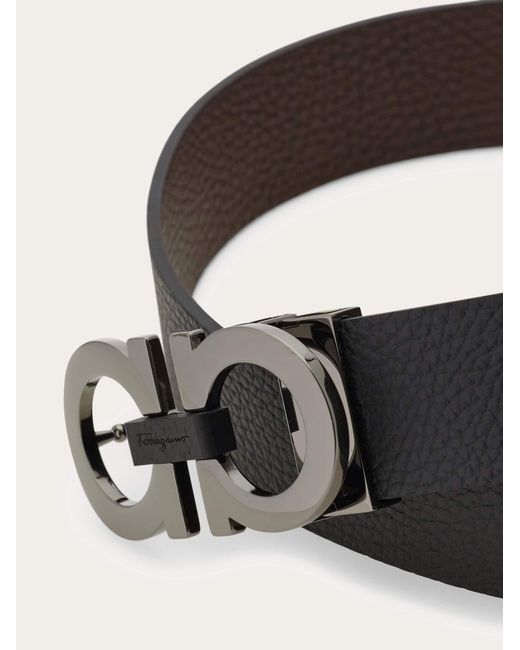 Ferragamo White Reversible And Adjustable Gancini Belt for men