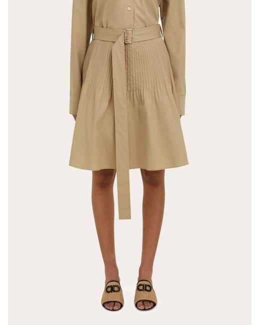 Ferragamo Natural Skirt With Micro Detail