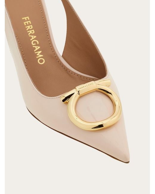 Ferragamo Natural Maxi Gancini Slingback Pump .5