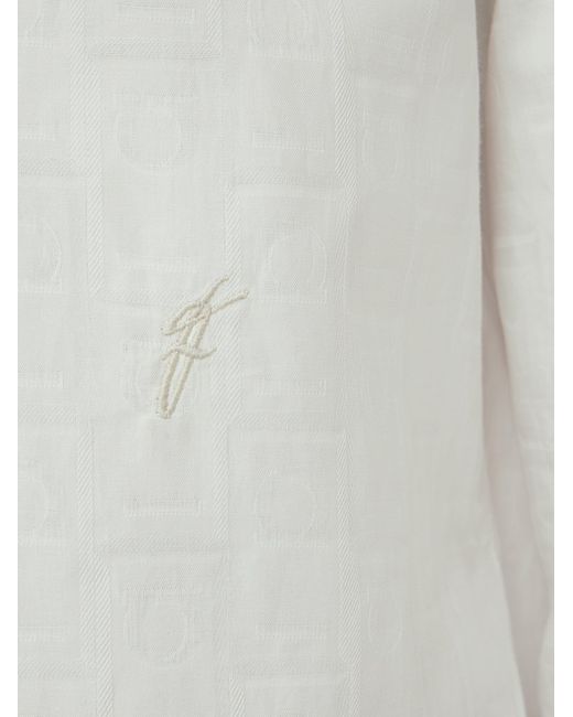 Ferragamo Herren Langärmeliges Oberhemd Weiß in White für Herren