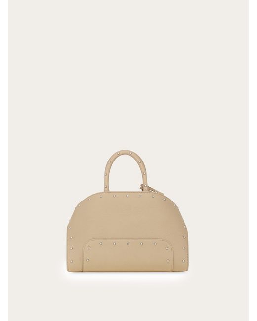 Ferragamo Natural Hug Handbag With Studs (Xs)