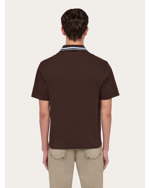 Ferragamo Brown Organic Cotton Polo Shirt for men