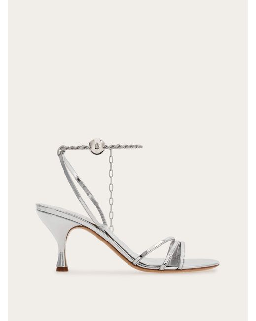 Ferragamo Natural Women Sandal With Ankle Chain